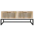 Table basse blanc 80x40x35 cm Bois d'ingénierie et fer