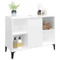 Meuble d'évier blanc brillant 80x33x60 cm bois d'ingénierie