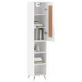 Buffet haut Blanc brillant 34,5x34x180 cm Bois d'ingénierie