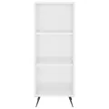 Buffet haut Blanc brillant 34,5x34x180 cm Bois d'ingénierie