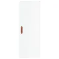 Buffet haut Blanc brillant 34,5x34x180 cm Bois d'ingénierie