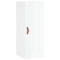 Buffet haut Blanc brillant 34,5x34x180 cm Bois d'ingénierie