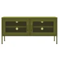 Meuble TV Vert olive 105x35x50 cm Acier