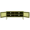 Meuble TV Vert olive 105x35x50 cm Acier