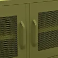 Meuble TV Vert olive 105x35x50 cm Acier