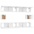 Ensemble de meubles TV 6 pcs Blanc Bois d'ingénierie