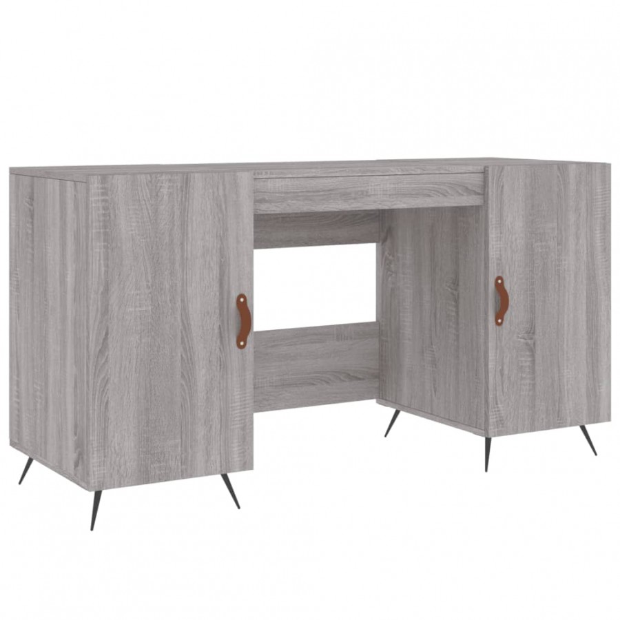 Bureau sonoma gris 140x50x75 cm bois d'ingénierie