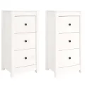 Buffets 2 pcs Blanc 40x35x80 cm Bois massif de pin