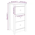 Buffets 2 pcs Blanc 40x35x80 cm Bois massif de pin