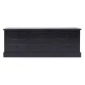 Meuble TV Noir 108x30x40 cm Bois de Paulownia solide
