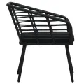 Chaises de jardin 2 pcs avec coussins Résine tressée Noir