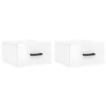 Tables de chevet murales 2 pcs blanc brillant 35x35x20 cm