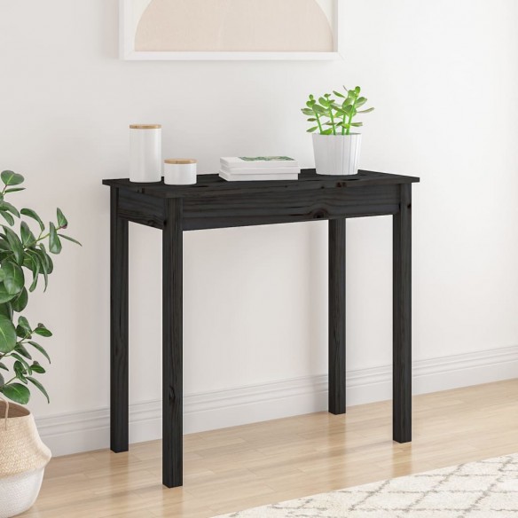 Table console Noir 80x40x75 cm Bois massif de pin