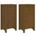 Buffets 2 pcs Marron miel 40x35x80 cm Bois massif de pin