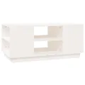 Table basse Blanc 90x49x40,5 cm Bois massif de pin