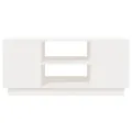 Table basse Blanc 90x49x40,5 cm Bois massif de pin