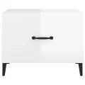 Table basse avec pieds en métal Blanc brillant 50x50x40 cm