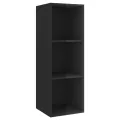 Meubles TV muraux 2 pcs Noir brillant Aggloméré