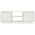 Meuble TV Blanc 110x30x40 cm Bois de pin massif