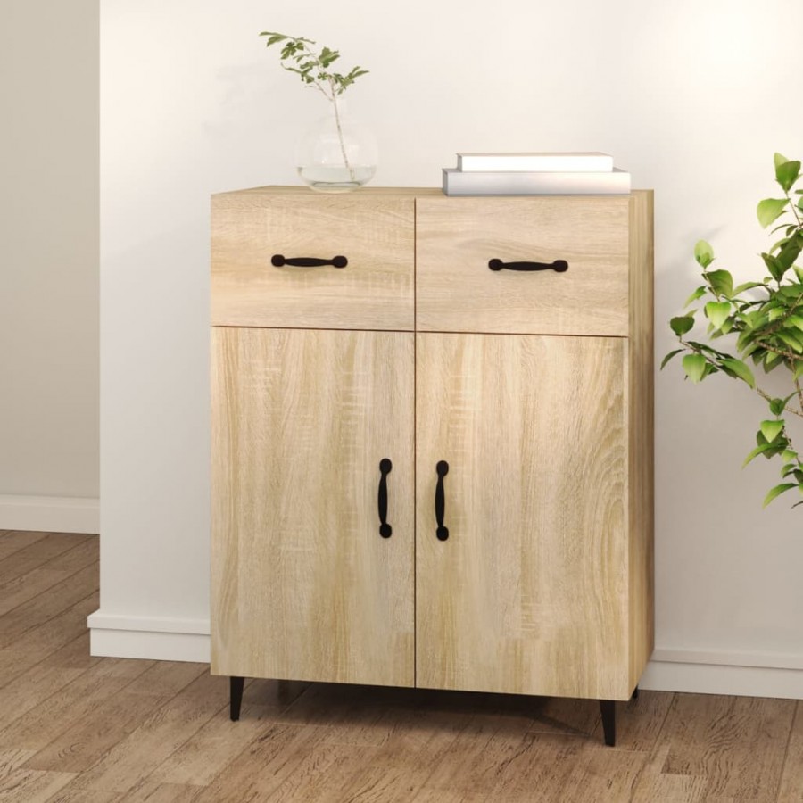 Buffet chêne sonoma 69,5x34x90 cm bois d'ingénierie