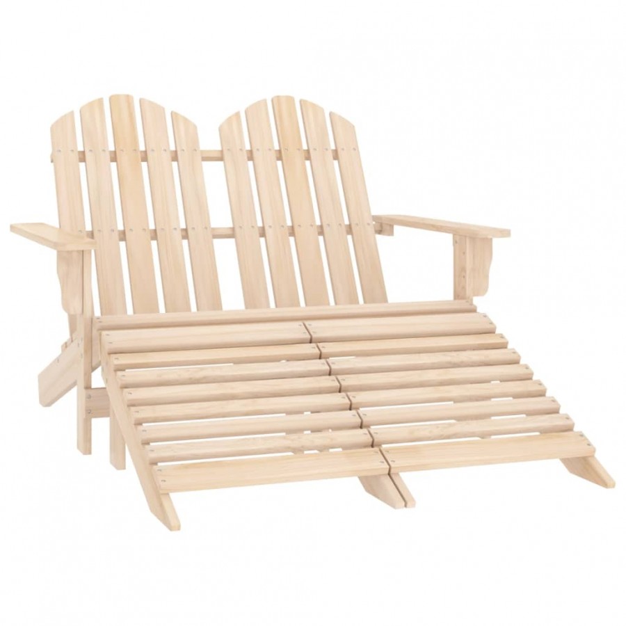 Chaise de jardin Adirondack 2 places et repose-pied Sapin