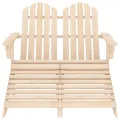 Chaise de jardin Adirondack 2 places et repose-pied Sapin
