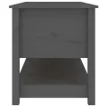 Table basse Gris 102x49x55 cm Bois massif de pin