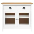 Buffet Hill Blanc 90x40x80 cm Bois de pin solide