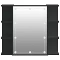 Armoire à miroir avec LED noir 70x16,5x60 cm