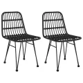 Chaises de jardin 2 pcs Noir 48x62x84 cm Résine tressée