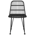 Chaises de jardin 2 pcs Noir 48x62x84 cm Résine tressée