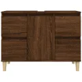Meuble d'évier chêne marron 80x33x60 cm bois d'ingénierie