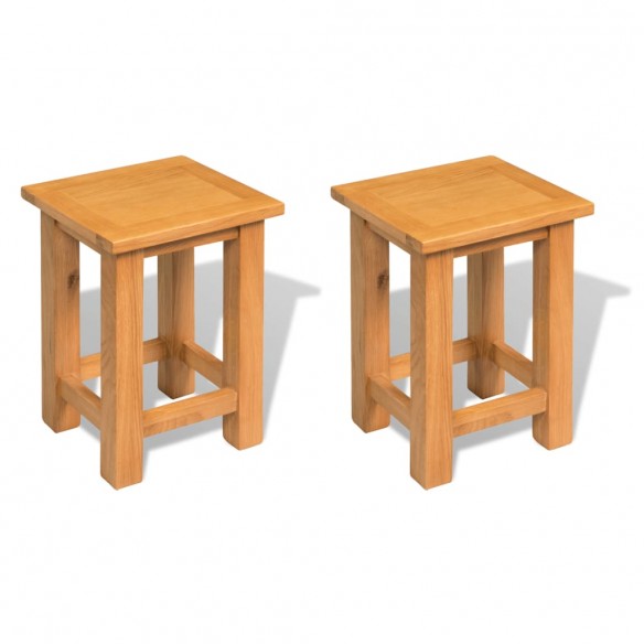 Tables d'appoint 2 pcs 27 x 24 x 37 cm Bois de chêne massif