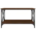 Table basse Chêne marron 80x50x45 cm Bois d'ingénierie et fer