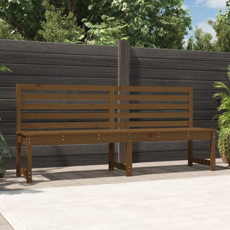 Banc de jardin marron miel 201,5 cm bois de pin massif