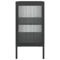 Buffet noir 70x35x70 cm verre et acier