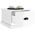 Table basse blanc brillant 50x50x35 cm bois d'ingénierie