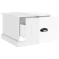Table basse blanc brillant 50x50x35 cm bois d'ingénierie