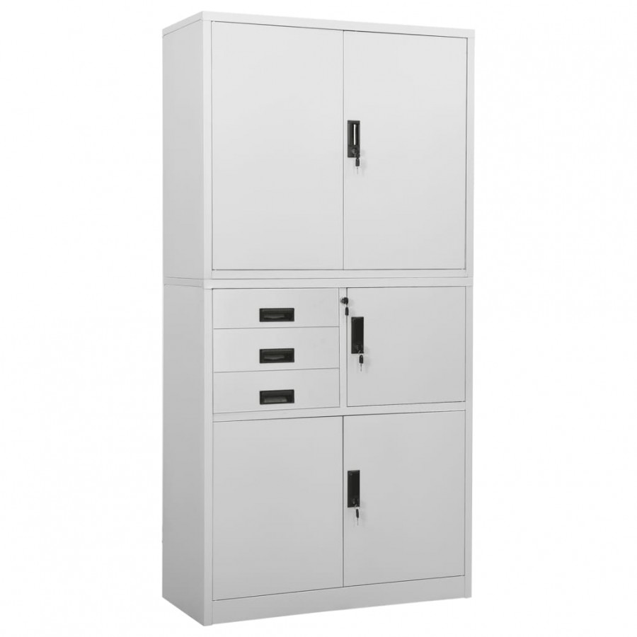 Armoire de bureau Gris clair 90x40x180 cm Acier