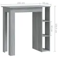 Table de bar avec étagère Sonoma gris 102x50x103,5 cm Aggloméré