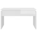 Table basse Blanc brillant 68x50x38 cm Aggloméré