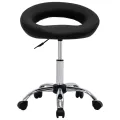 Chaise pivotante de salle à manger Noir Similicuir