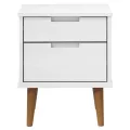 Table de chevet MOLDE Blanc 40x35x48 cm Bois de pin massif