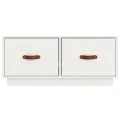 Meuble TV Blanc 80x34x35 cm Bois de pin massif