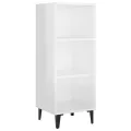 Buffet Blanc brillant 34,5x32,5x90 cm Bois d'ingénierie