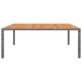 Table de jardin 200x150x75 cm Acacia et résine tressée Gris
