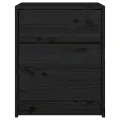 Tables de chevet 2 pcs Noir 40x31x50 cm Bois de pin massif