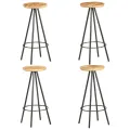 Tabourets de bar lot de 4 bois de manguier brut