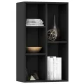 Bibliothèque/Buffet Noir 50x25x80 cm Aggloméré