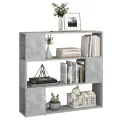 Bibliothèque/Séparateur de pièce Gris béton 100x24x94 cm